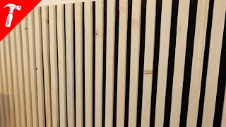 Low Budget DIY Lamellenwand  Slatwall  Akustikpaneele selber bauen  30€ statt 100€ [upl. by Nihi]