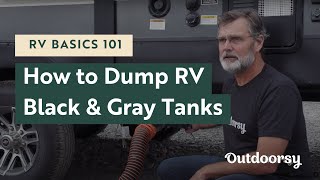 RV Basics 101 How to Dump RV Black and Gray Tanks [upl. by Suoiluj711]