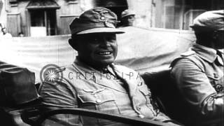 General Albert Kesselring and German officers arrive as gun crew adjusts artillHD Stock Footage [upl. by Just]