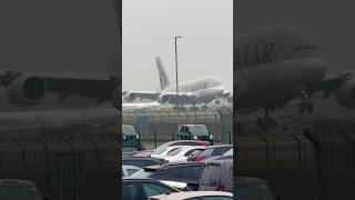 Qatar Airbus A380800 at Heathrow Airport AirVloggingGP [upl. by Eiramana929]