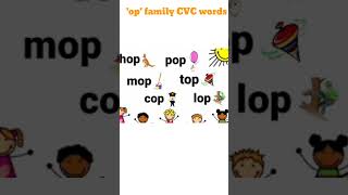 How to learn op family CVC wordsthree letter words shortsyt shorts english phonics [upl. by Lion654]