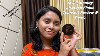 Swiss Beauty AirBrush Finish Compact Powder Review amp Demo  Aditi Athavale [upl. by Alister]