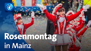 Karneval Rosenmontagszug in Mainz rollt [upl. by Animrelliug]