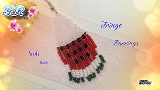 DIY Beaded Fringe Earing No 2  Brick Stitch [upl. by Jola452]