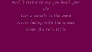 Elton John  Candle In The Wind Lyrics [upl. by Einiffit721]