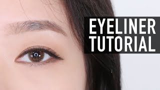 EYELINER TUTORIAL FOR BEGINNERS  초보 아이라인 튜토리얼 [upl. by Deeraf]