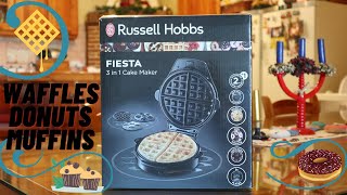 UNBOXING RUSSELL HOBBS FIESTA ¦ 3 IN 1 CAKE MAKER ¦ WAFFLES ¦ MINI DONUTS ¦ MUFFINS [upl. by Collier522]