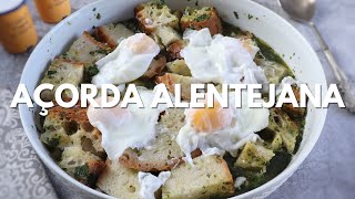 Receita fácil de Açorda Alentejana  Food From Portugal [upl. by Nuy]