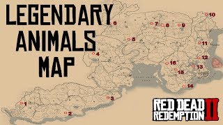 Red Dead Redemption 2  Legendary Animal Map Made Easy Plus Locations [upl. by Nager]