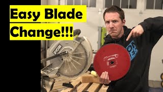 How To CHANGE MITER SAW  TABLE SAW BLADESFast and Easy Tips Blade ArborBlade Spin Direction [upl. by Naerb]