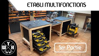 FABRIQUER SON ETABLI MULTIFONCTIONS  Partie 1 [upl. by Olivette]