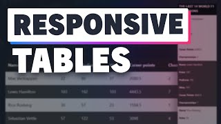 How to create a responsive HTML table [upl. by Stanford]