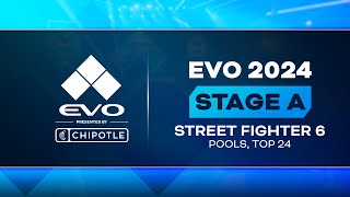 Evo 2024 Day 2 Stage A  Street Fighter 6  Pools Top 24 [upl. by Bikales455]