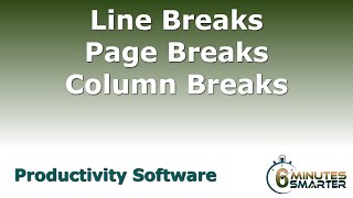 Line Breaks Page Breaks and Column Breaks [upl. by Aekin]