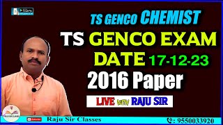 TS GENCO chemist  TS GENCO EXAM DATE PREVIOUS PAPER  Raju Sir Classes [upl. by Absa]