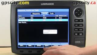 Creating a Route on a Lowrance HDS Generation 2 with GPS City [upl. by Caton]