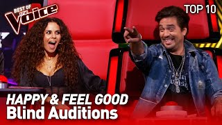 TOP 10  UPLIFTING Blind Auditions thatll make you SMILE in The Voice [upl. by Anitreb]