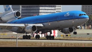 Classic KLM MD11 Landing LAX [upl. by Erbe]