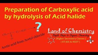 Preparation of Acetic acid by the Hydrolysis of Acetyl chloride Acid halide Organic Chemistry [upl. by Jacy]