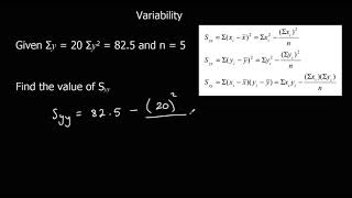 Variability Sxx Syy and Sxy [upl. by Yenahc]