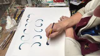 CStroke rosemaling Demonstration  Lise Lorentzen  unintentional ASMR [upl. by Moll]