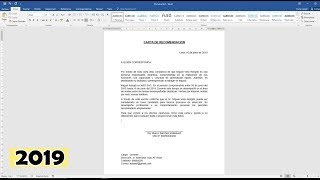 Como hacer una carta de recomendación laboral en Word [upl. by Conners]