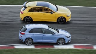 2019 Mercedes AMG A35 vs 2018 Hyundai i30 N [upl. by Carli]