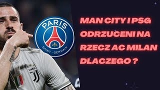 Leonardo Bonucci Man City i PSG odrzuceni na rzecz AC Milan piłkarskiświat bonucci [upl. by Lorri445]