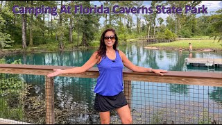 Camping at Florida Caverns State Park Tour the Campground and Blue Hole amp Explore The Caverns [upl. by Virge]