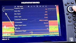 Humminbird HELIX How To Turn on Temperature Graph [upl. by Erbe572]