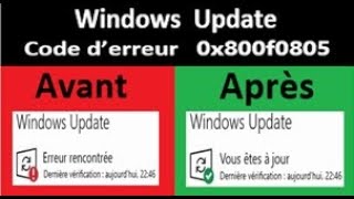 Solution pour le problème de mise à jour de Windows  Comment résoudre le code derreur 0x800f0805 [upl. by Heiney177]