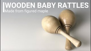 Turning Baby Rattles from Maple wood  quick woodturning project [upl. by Akenaj127]