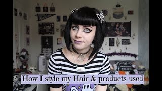 HOW I STYLE MY HAIR  Goth Short Hair Hairstyle [upl. by Minna114]