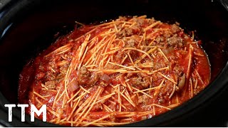 EASY Slow Cooker Spaghetti [upl. by Nailimixam310]