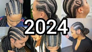 Flawless hairstyles to try out in 2024Stitch Braids Hairstyles for black ladies  Cornrows [upl. by Janeczka]