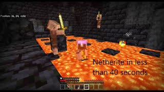 WR Obtain Netherite SSG Speedrun in 39 Seconds Minecraft Bedrock [upl. by Turrell]