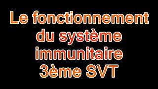 Cours SVT 3ème  le fonctionnement du système immunitaire [upl. by Maurise]