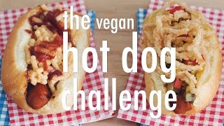 the hot dog challenge vegan  hot for food [upl. by Vincents]