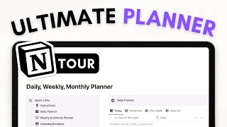 ULTIMATE Daily Weekly Monthly Planner with Notion  AllInOne Template Tour [upl. by Simeon93]