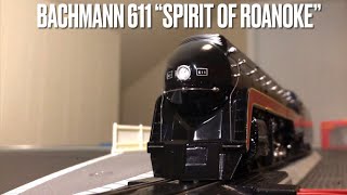 Bachmann HO Scale NampW J Class 611 quotSpirit of Roanokequot DCC Sound Value Model Overview and Running [upl. by Cullie]