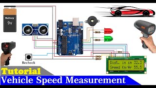 How to make Vehicle Speed Measurement Using HC SR04 Ultrasonic Sensor  Car Speed Detector [upl. by Ybor82]