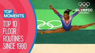 The last 10 goldwinning floor routines in Artistic Gymnastics  Top Moments [upl. by Aoniak839]