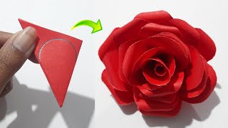 How To Make Paper Rose Easy  Beautiful Paper Rose Flower Making Idea  Diy Paper Rose Flower [upl. by Grange]