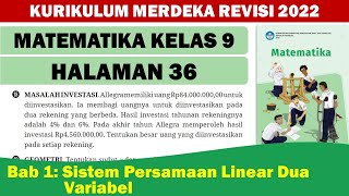 MATEMATIKA KELAS 9 HALAMAN 36 KURIKULUM MERDEKA EDISI 2022 [upl. by Emerick]