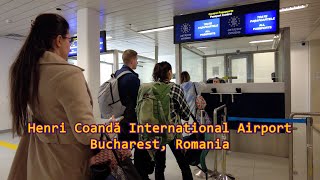 Henri Coandă International Airport OTP in Bucharest Romania arrival and departure [upl. by Merc]