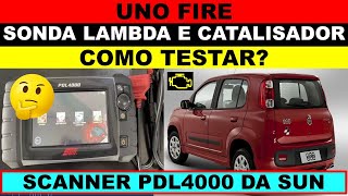 Fiat Uno Fire como testar a sonda lambda e catalisador com scanner PDL4000 da sun sensor oxigênio [upl. by Nniroc495]