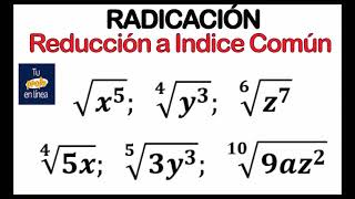 RADICACIÓN 06 Reducir a Índice Común Homogenizar radicales [upl. by Larrisa]