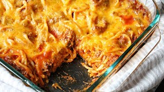 Cheesy Spaghetti Bake  Baked Spaghetti recipe  Baked Spaghetti  How to bake Spaghetti [upl. by Mctyre]