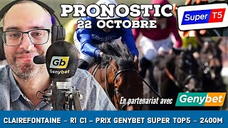 🔴 Pronostic Quinté  Super Top5 Mardi 22 Octobre 2024 Clairefontaine 🔴 Prix Genybet Super Top5 [upl. by Plante]