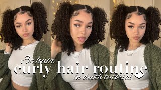 CURLY HAIR ROUTINE  3c hair type  in depth tutorial [upl. by Yrgoerg]